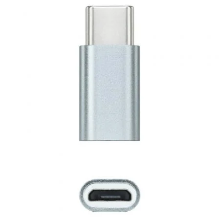 Nanocable Adaptador USB-C a Micro USB, Aluminio, Gris